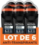L’Oréal Paris Men Expert L'Oreal Carbon Protect Ice Fresh - Men's Anti-Smudge Deodorant - 50 ml - Pack of 6