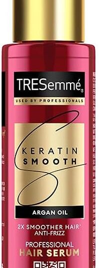 TRESemmé Keratin Smooth Anti-Frizz Hair Serum 100ml with Argan Oil, for 3X Smoother Hair and Long Lasting Frizz