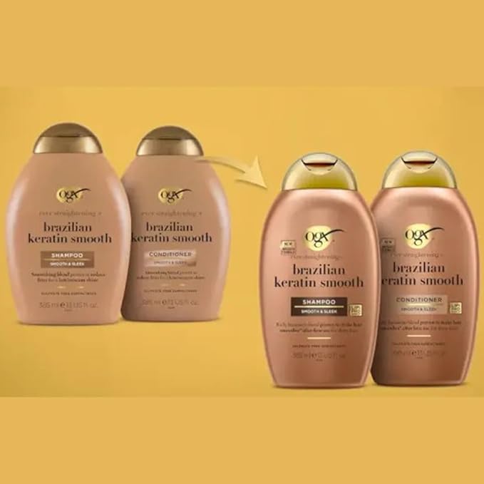 OGX Ever Straightening Shampoo & Conditioner with Brazilian Keratin, 385ml - Image 3