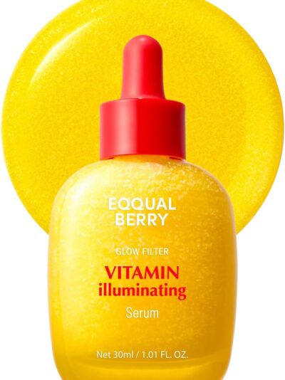 EQQUALBERRY Vitamin Illuminating Serum 30 ml – Vitamin C & Niacinamide Face Serum with Arbutin, Ceramides & Hyaluronic Acid, Hydrating Radiance-Support