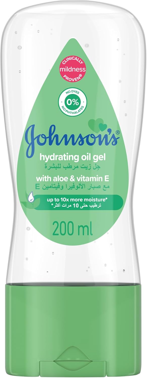 Johnson's Baby Hydrating Oil Gel with Aloe Vera and Vitamin E, 200ml