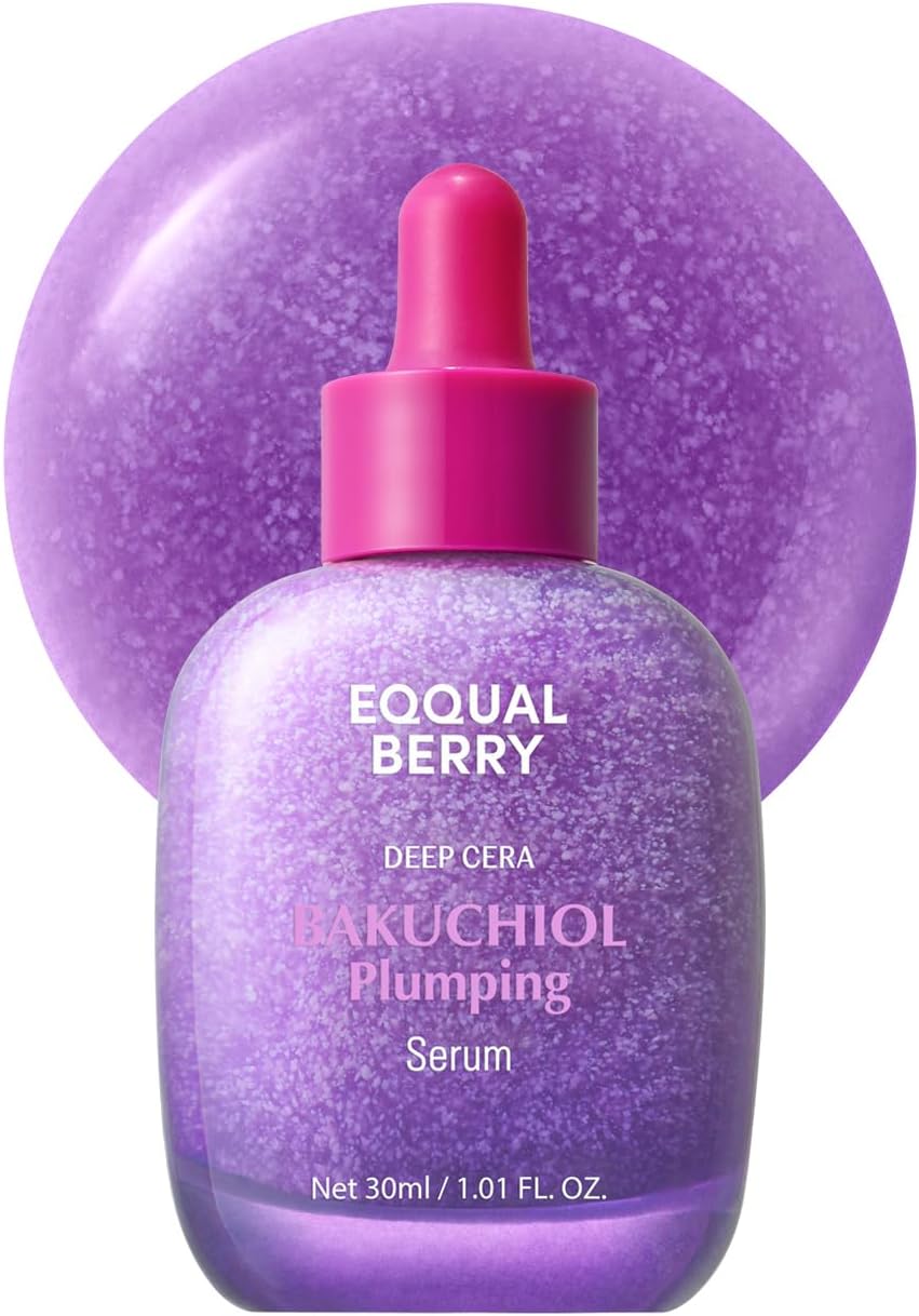 EQQUALBERRY Bakuchiol Plumping Face Serum 30 ml – Hydrating & Skin Texture Supporting Serum with Bakuchiol, Niacinamide & Hyaluronic Acid
