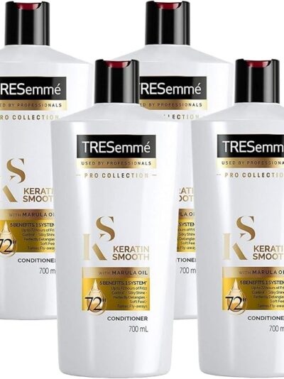 TRESemmé Keratin Smooth Conditioner with Marula Oil - 24 Fl Oz / 700 mL x 4 Pack