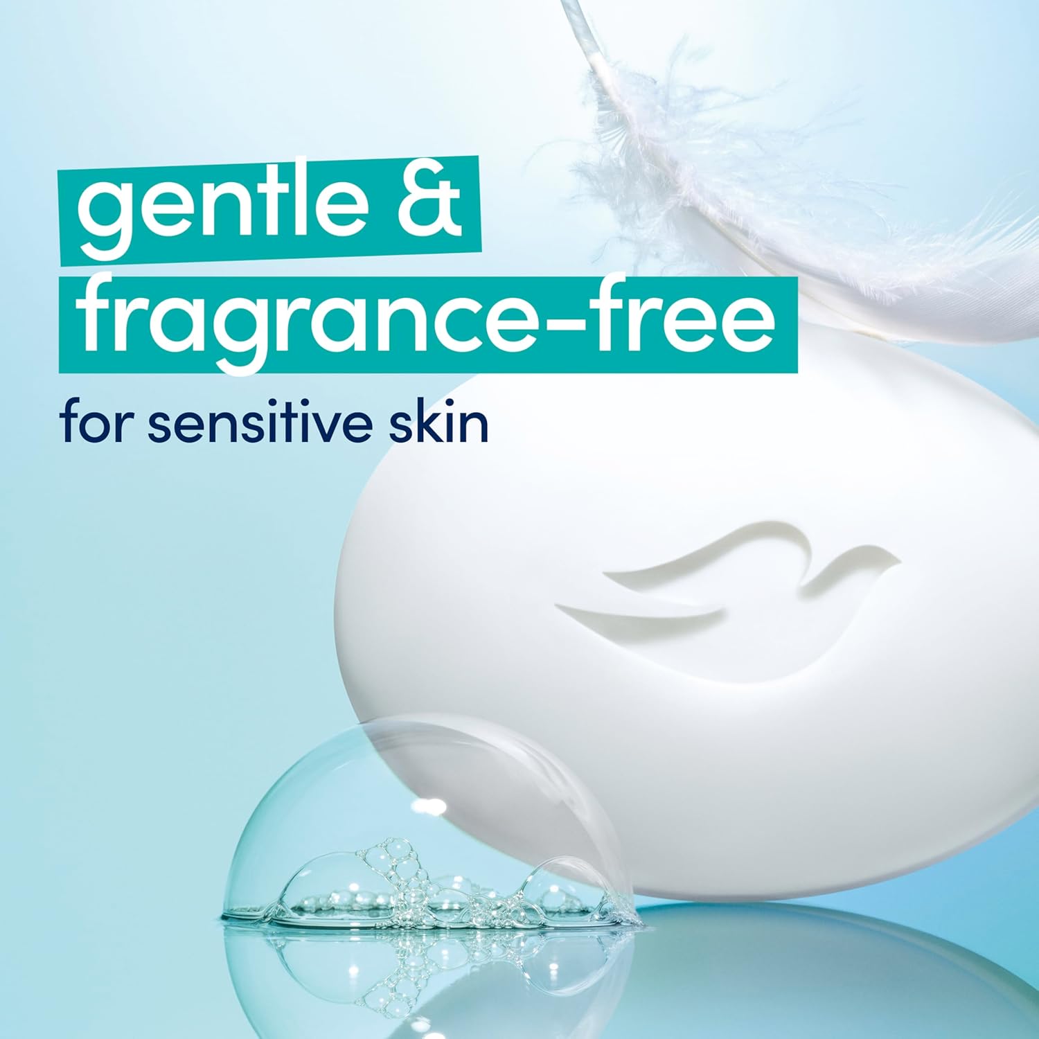 Dove Beauty Bar Soap Sensitive, 6 Bars for Sensitive Skin, Fragrance Free and Hypoallergenic 3.75 oz - Image 4