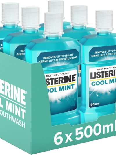 Listerine Cool Mint Mouthwash, 6X 500ml, Blue