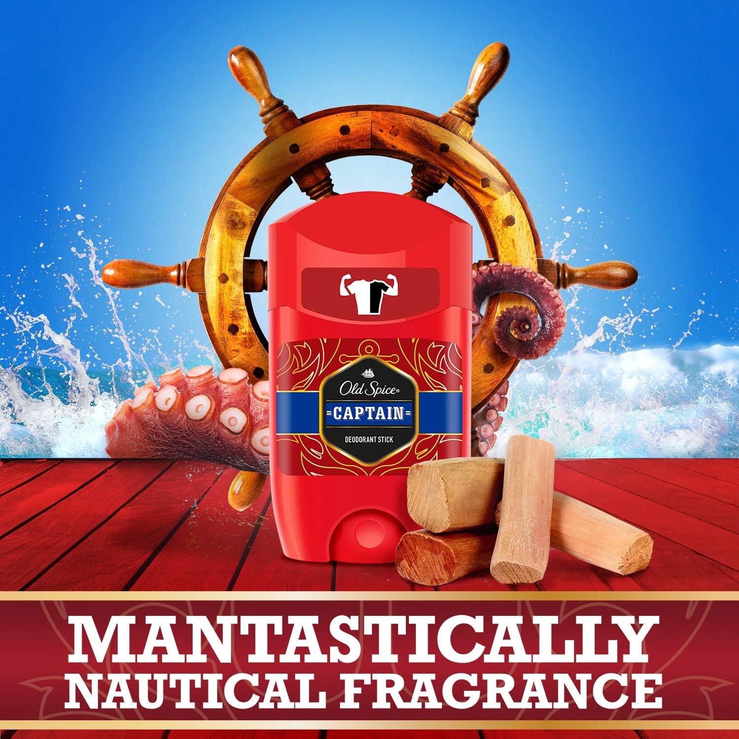 Old Spice Captain Deodorant Stick For Men, 6 x 50 ml - Image 2