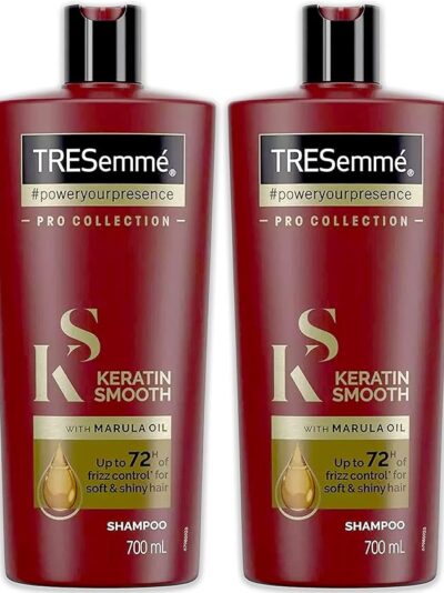 TRESemmé Keratin Smooth Shampoo with Marula Oil, Pro Collection - 24 Fl Oz / 700 mL x 2 Pack