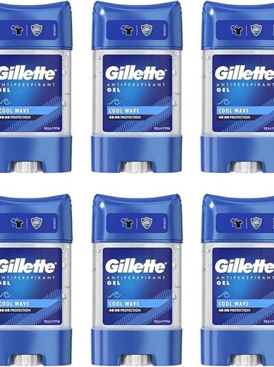 Gillette Antiperspirant Deodorant Gel For Men, 420 ml (70 ml x 6)