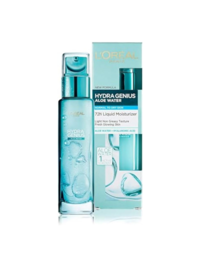 L’Oréal Paris Hydra Genius Aloe Water and Hyaluronic Acid 72H Liquid Moisturizer, 70 ml