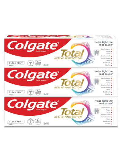 Colgate Total Active protection, toothpaste, Clean Mint 3x75ml