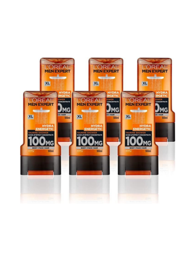 L’Oréal Paris Men Expert Hydra Energetic Shower Gel for Men 300 ml Pack of 6