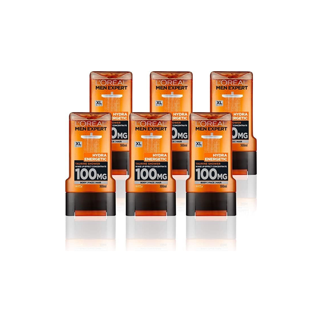 L’Oréal Paris Men Expert Hydra Energetic Shower Gel for Men 300 ml Pack of 6