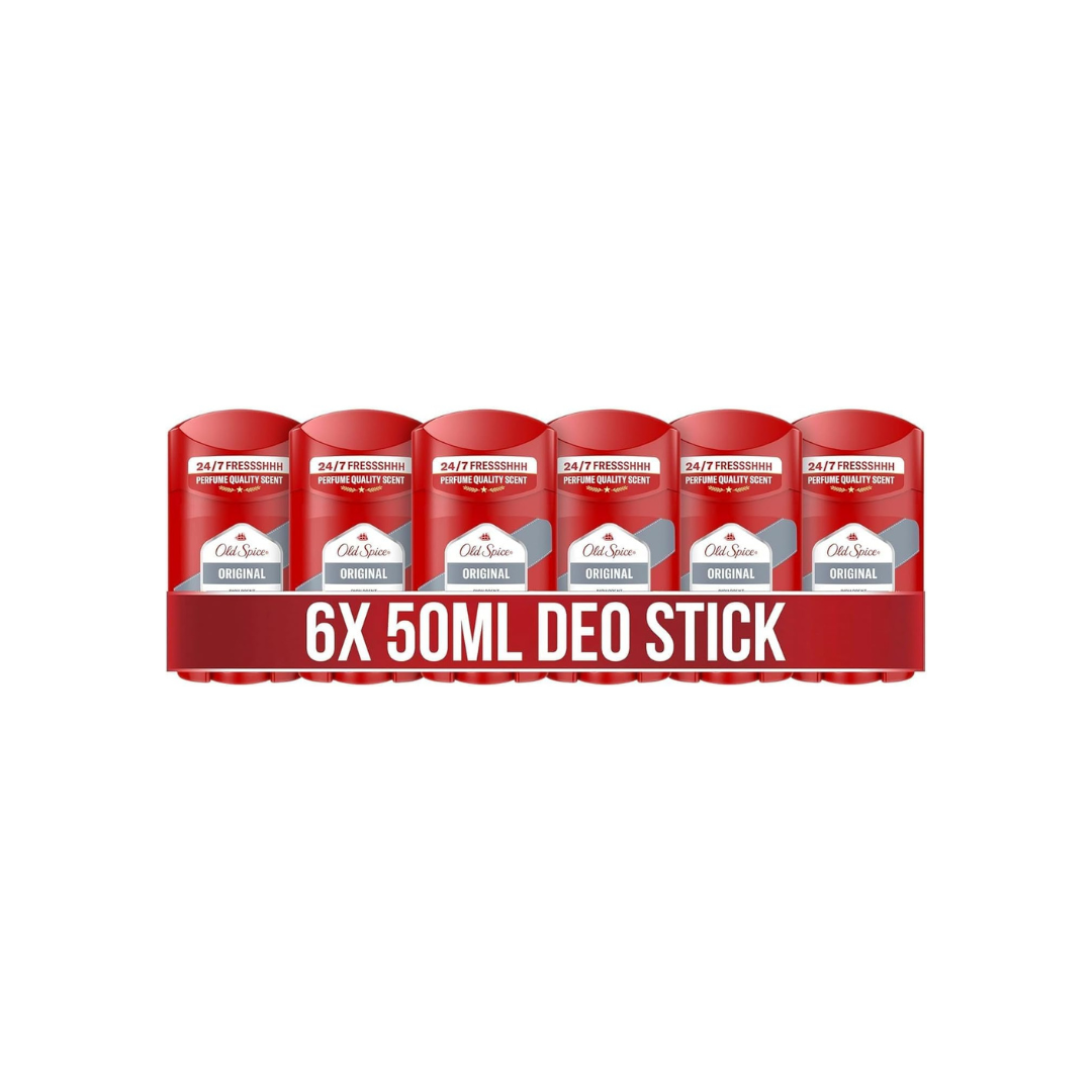 Old Spice Original Deodorant Stick for Men, 6 x 50 ml