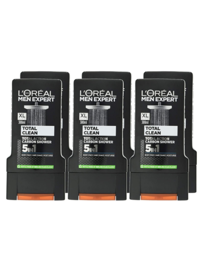 L’Oréal Paris men expert Total Clean Shower Gel for Men 300 ml Pack of 6