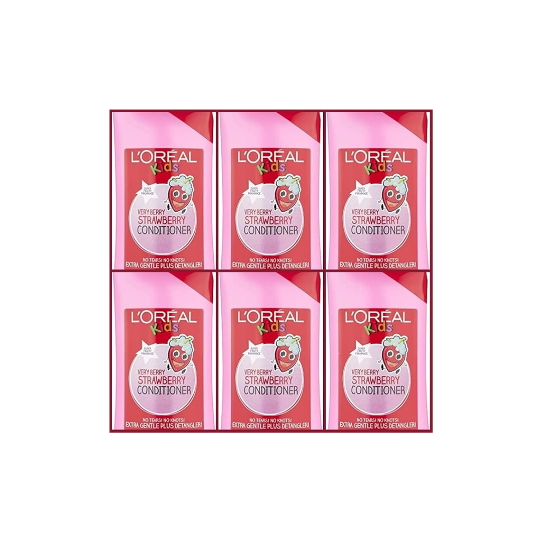L’Oréal Paris L'Oreal Kids Very Berry Strawberry Conditioner 250ml Pack of 6