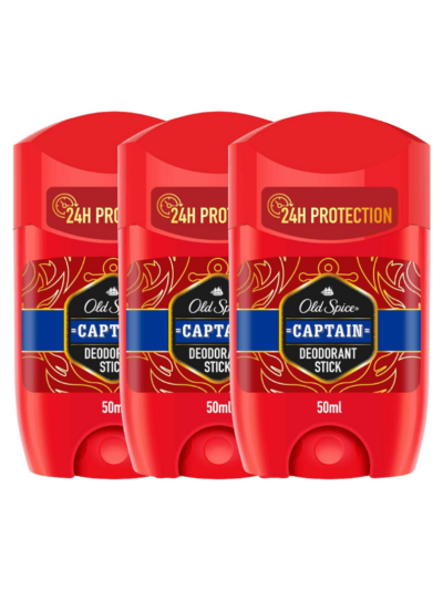 Old Spice Captain Deodorant Stick For Men, 3 x 50 ml