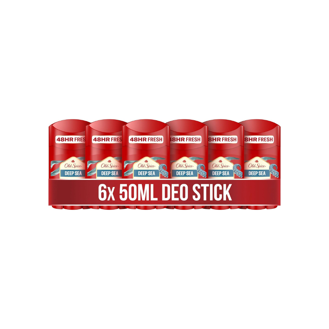 Old Spice Deep Sea Deodorant Stick for Men, 6 x 50
