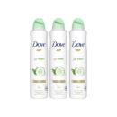 Dove Go Fresh Cucumber, Anti Perspirant Deodorant Aerosol Spray For Women, Long Lasting Anti Sweat And Body Odour Protection For A Clean And Fresh Fragrance 250 ml (Pack of 3)