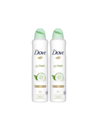 Dove Go Fresh Cucumber and Green Tea Deodorant Body Spray, 250ml, 2 Pack