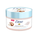 Dove Exfoliating Body Polish Scrub,Macadamia & Rice Milk,with ¼ moisturising cream, 225ml