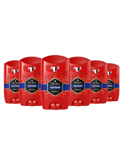 Old Spice Captain Deodorant Stick For Men, 6 x 50 ml