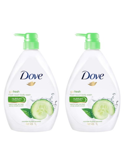 Dove Go Fresh Nourishing Body Wash, Cucumber and Green - 1L x 2 Pack