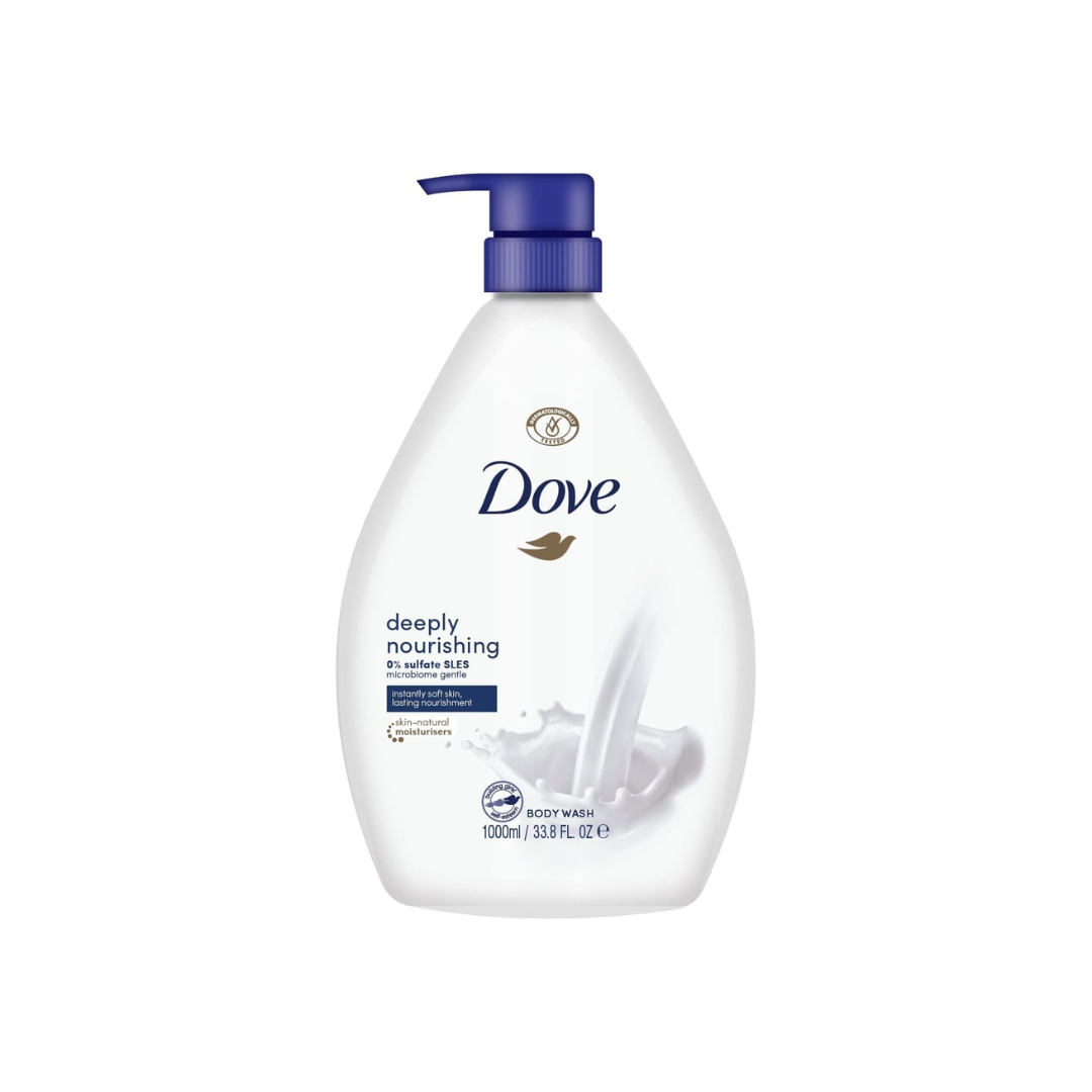 DOVE Deeply Nourishing Body Wash, for instant moisturising, Original, No Sulfates or Parabens, 1000ml