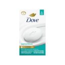 Dove Beauty Bar Soap Sensitive, 6 Bars for Sensitive Skin, Fragrance Free and Hypoallergenic 3.75 oz