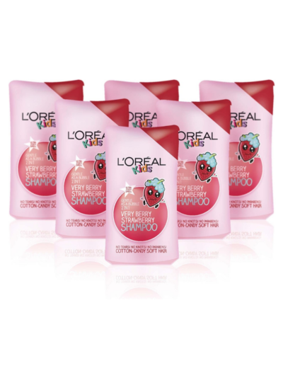 L'Oreal Paris Kids Extra Gentle 2-in-1 Very Berry Strawberry Shampoo 250ml Pack of 6