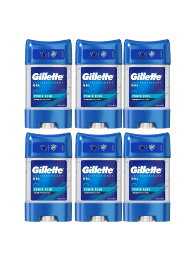 Old Spice Gillette Antiperspirant Power Rush Gel, 70ml (Pack of 6)