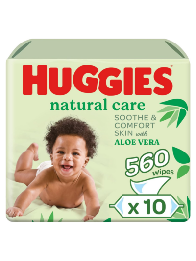 Huggies Natural Aloe Vera baby Wipes, 10 Pack x 56 (560 Wipes)