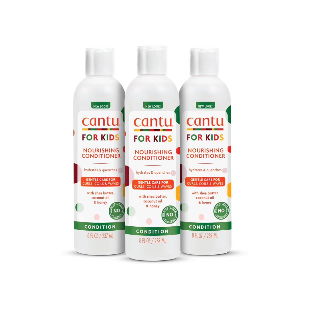 Cantu Care for Kids Nourishing Sulfate-Free Conditioner with Shea Butter, 8 fl oz (Pack of 3)