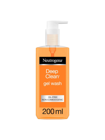 Neutrogena Deep Clean Face Wash 200ml, Gel Cleanser for All Skin Types