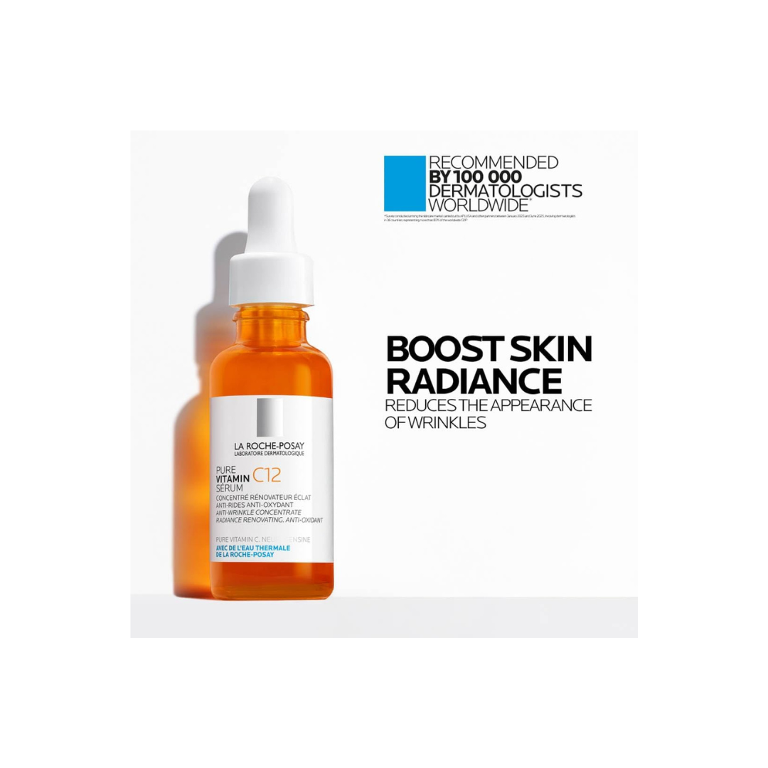La Roche Posay 12% Pure Vitamin C Anti-Aging Face Serum with Hyaluronic Acid & Salicylic Acid - Image 2