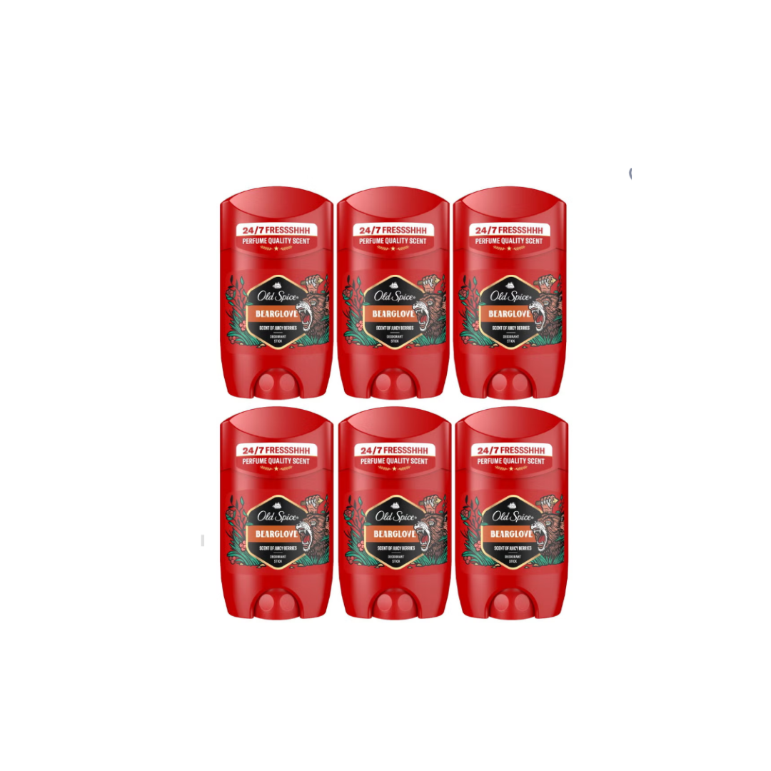 Old Spice bear lover deodorant stick for men, 6 x 50 ml,