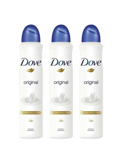 Dove 3 Pack of 250ml Women Original Anti-Perspirant Deodorant Spray Upto 48 Hour Protection
